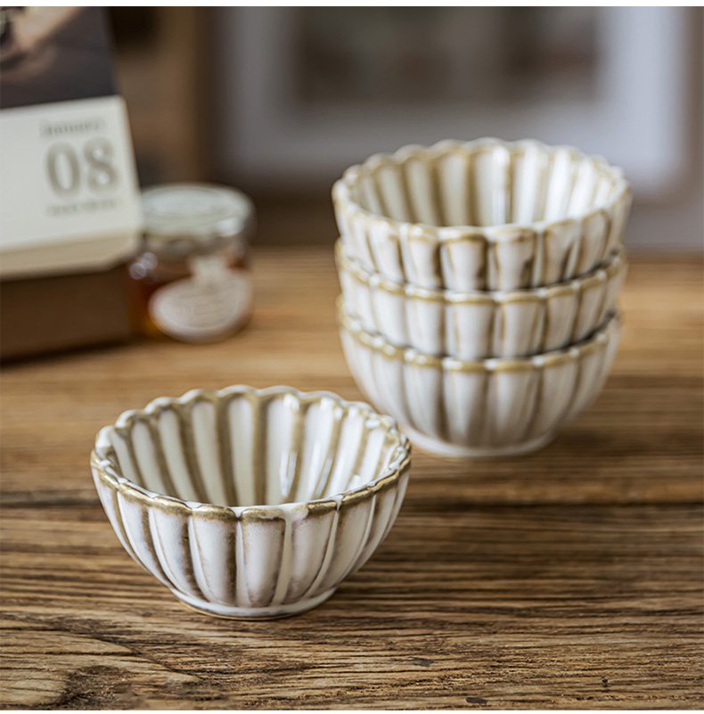 Kitchen Plus Retro Chrysanthemum Shape Dinner Saucer Soy Sauce Bowl Dinnerware KP939 - Image 3