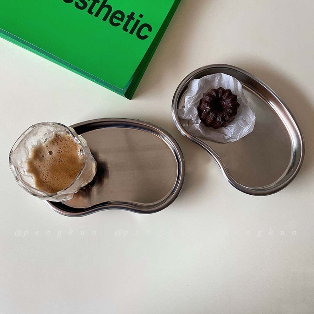 Korean Style Metal Irregular Fruit Plate Jewelry Tray Creative Stainless Steel KP593