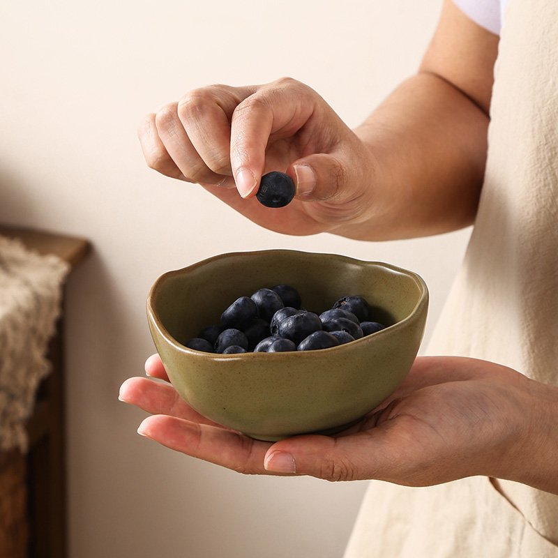 Kitchen Plus Irregular Shaped Retro Coarse Stonrware Ceramic Dinner Plate Dessert Plate KP805 - Image 7