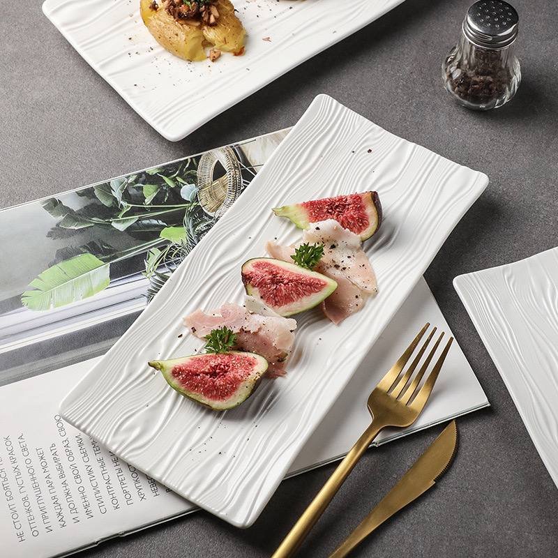 Kitchen Plus Nordic Style Ceramic Serving Tray Sushi Plate Fish Plate KP877 - Image 2