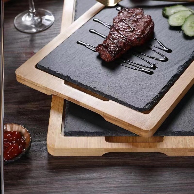 Kitchen Plus Serving Stone With Bamboo Steakboard KP330 - Image 2