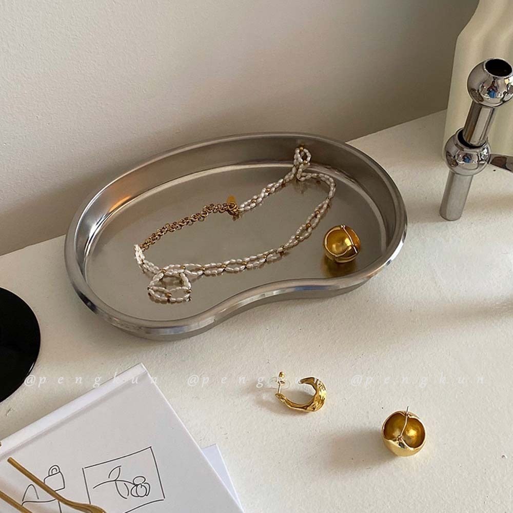 Korean Style Metal Irregular Fruit Plate Jewelry Tray Creative Stainless Steel KP593 - Image 6