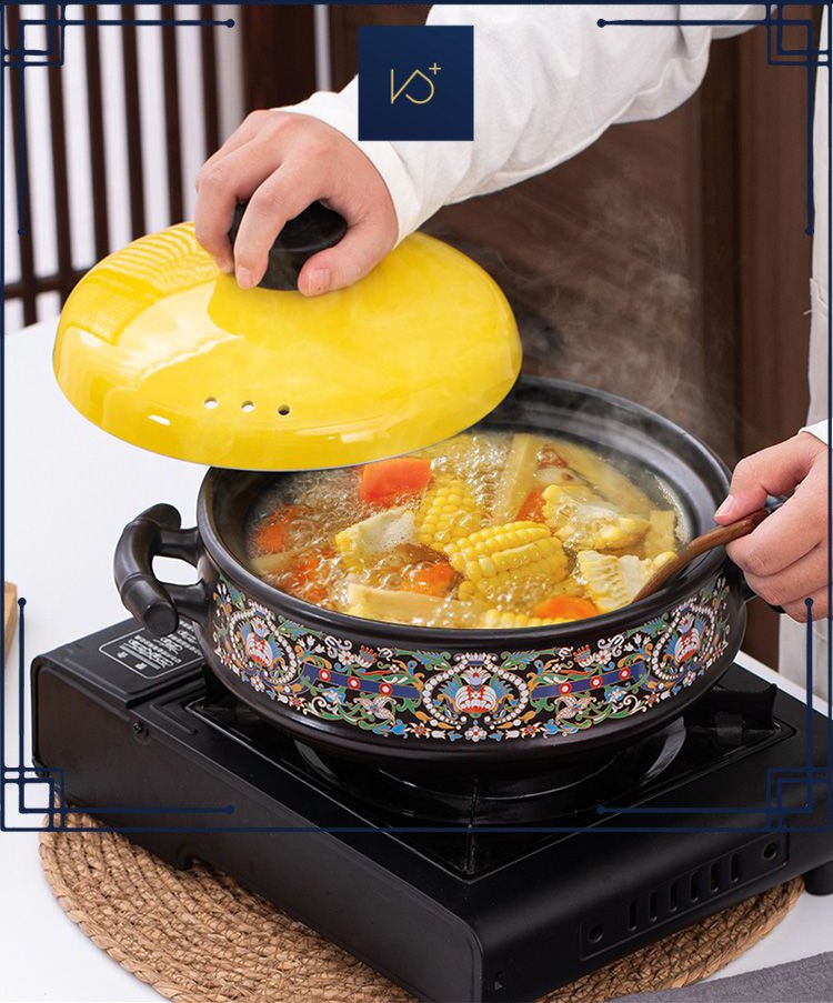 Kitchen Plus Ceramic Casserole Pot Induction and Gas Stove Safe KP475