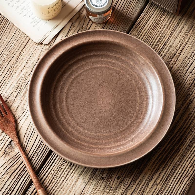 Kitchen Plus Two Tone Japanese Brown Ceramic Dessert Plate KP832 - Image 3