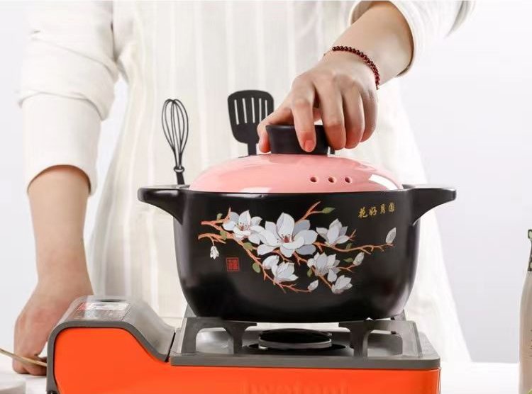 Kitchen Plus Cherry Blossom Gas Stove Safe Casserole Pot - Image 7