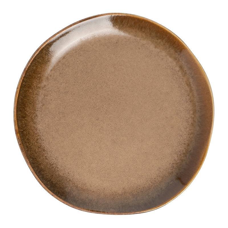 Kitchen Plus Vintage Matte Ceramic Bronze Stoneware Ceramic Plate KP879 - Image 5