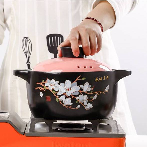 Kitchen Plus Cherry Blossom Gas Stove Safe Casserole Pot