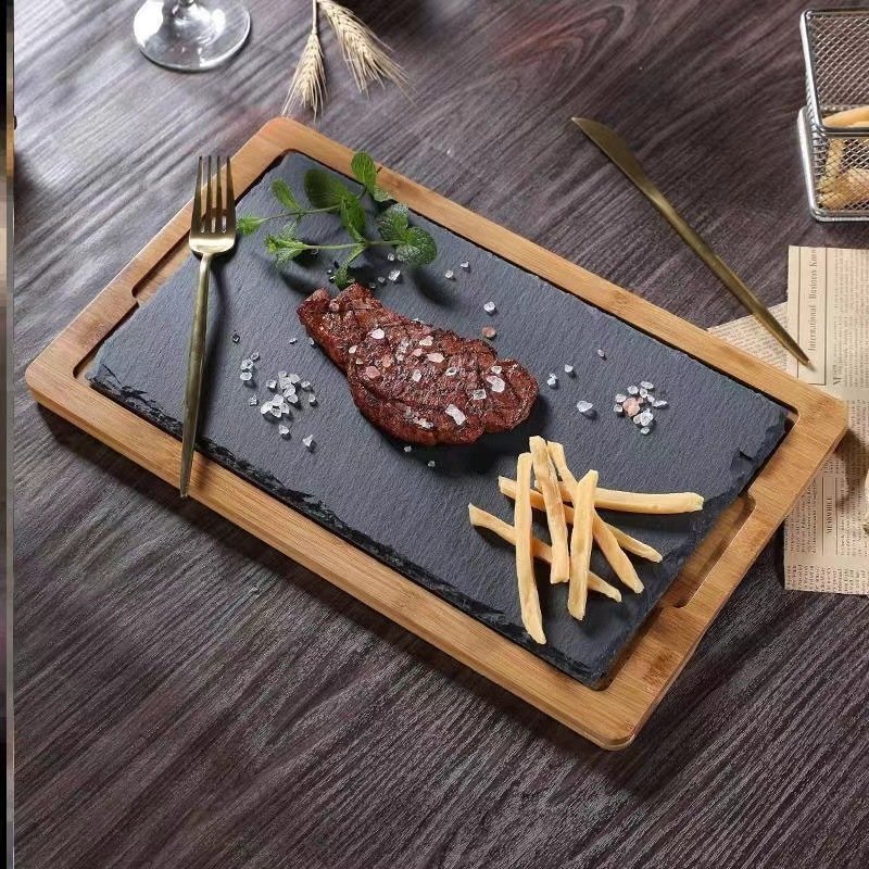 Kitchen Plus Serving Stone With Bamboo Steakboard KP330 - Image 3