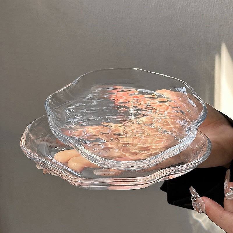 Kitchen Plus Luxury Glass Plate Tray For Living Room Coffee Table Single Candy Cake Plate KP1016 - Image 4