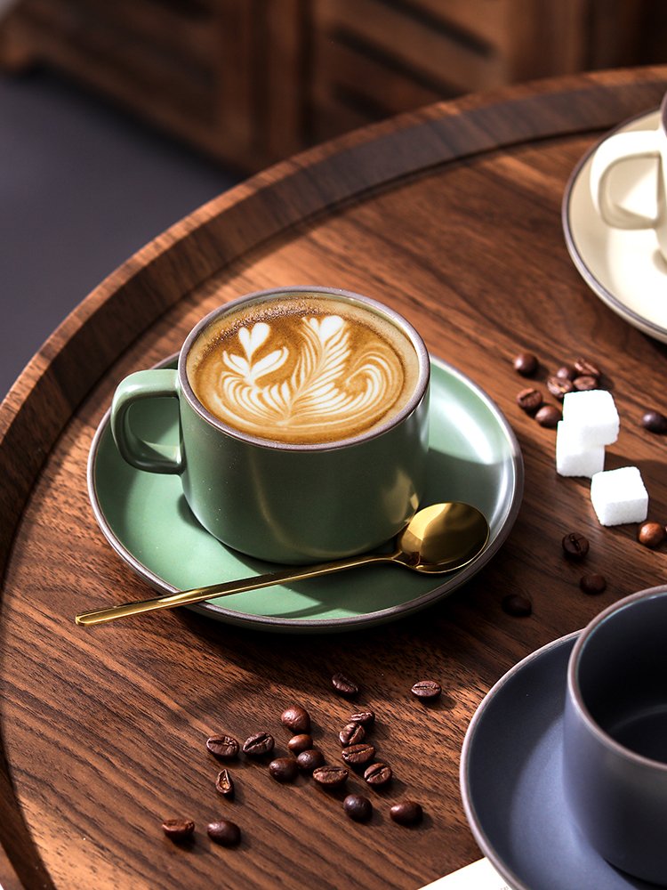 Kitchen Plus Stoneware 230mL Ceramic Cup and Saucer KP435