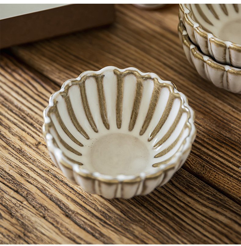 Kitchen Plus Retro Chrysanthemum Shape Dinner Saucer Soy Sauce Bowl Dinnerware KP939 - Image 2