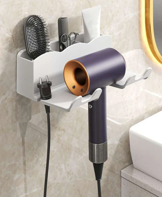 Kitchen Plus Hair Dryer Holder Mount Compatible with All Hair Dryers, Space Organizer for Bathroom - Image 8