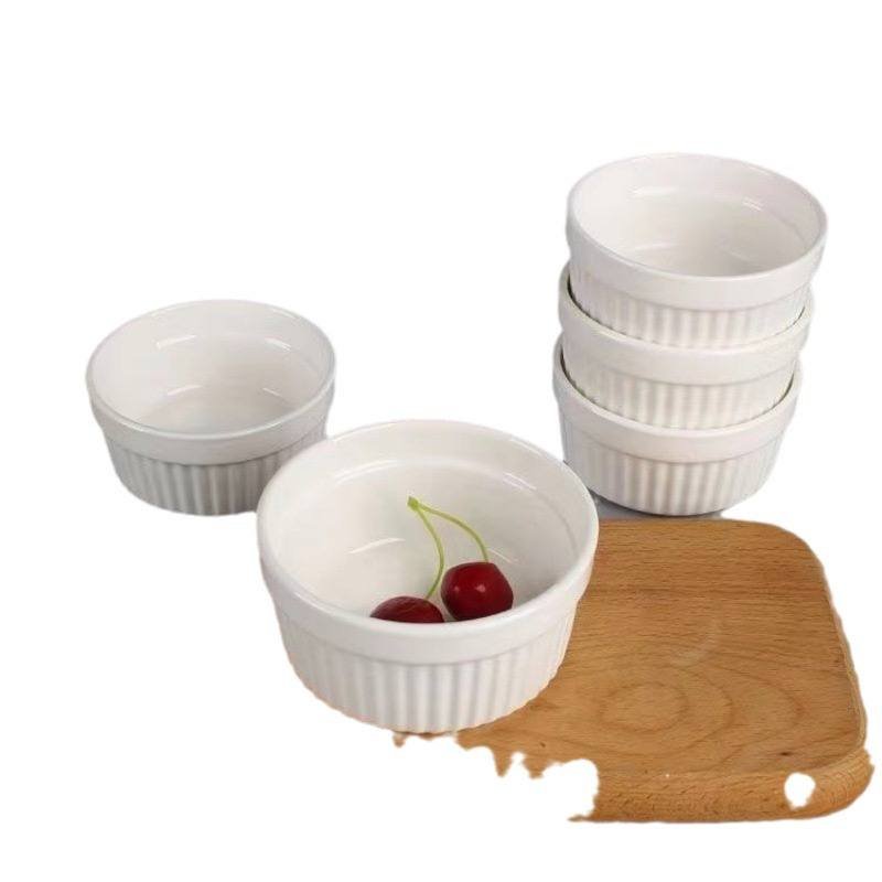 Kitchen Plus Ceramic Souffle Ramekin Baking Creme Brulee Bowl KP953 - Image 4