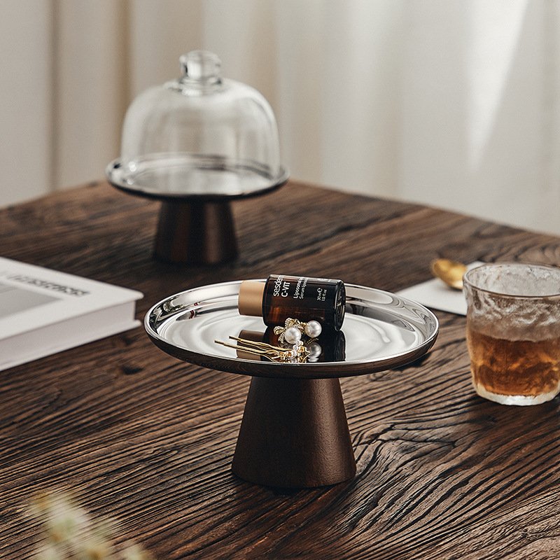 Kitchen Plus Cake Display Stand with Steel Plate and Glass Lid KP491 - Image 3