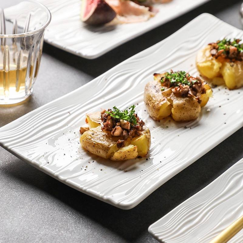 Kitchen Plus Nordic Style Ceramic Serving Tray Sushi Plate Fish Plate KP877 - Image 4