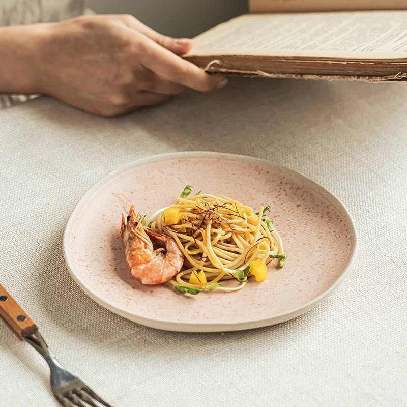 Kitchen Plus Rustic Irregular Shaped Pink Speckled Plates KP895 - Image 5