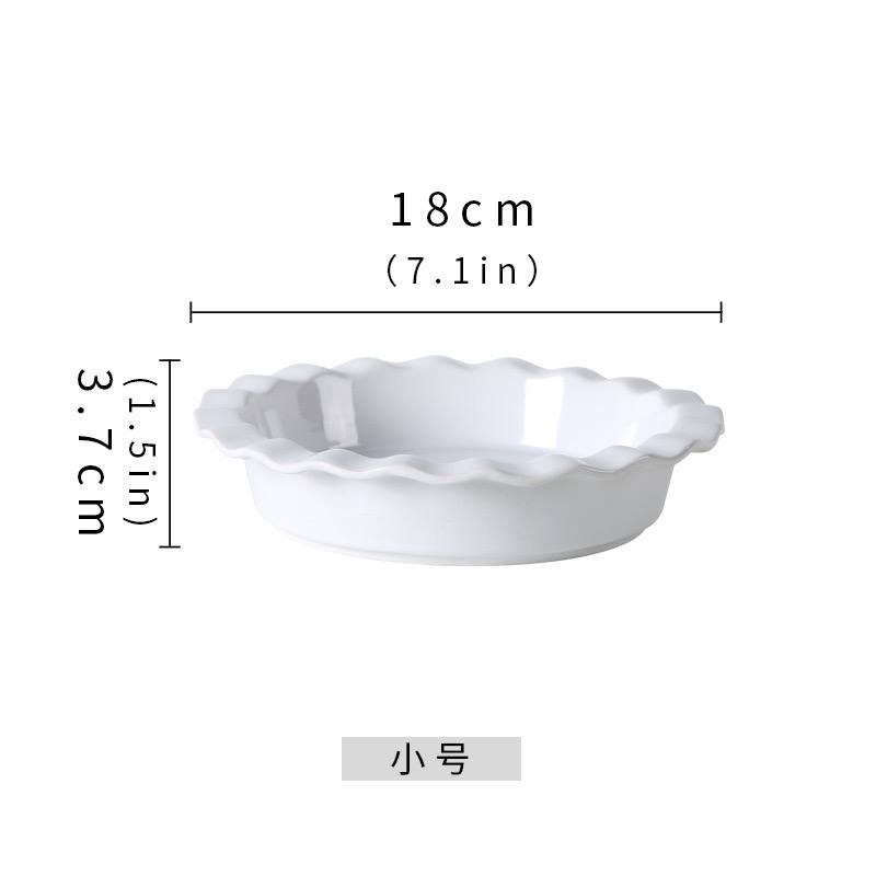 Kitchen Plus 7 inch White Round Porcelain Scallop Pie Plate Baking Tray KP848 - Image 5