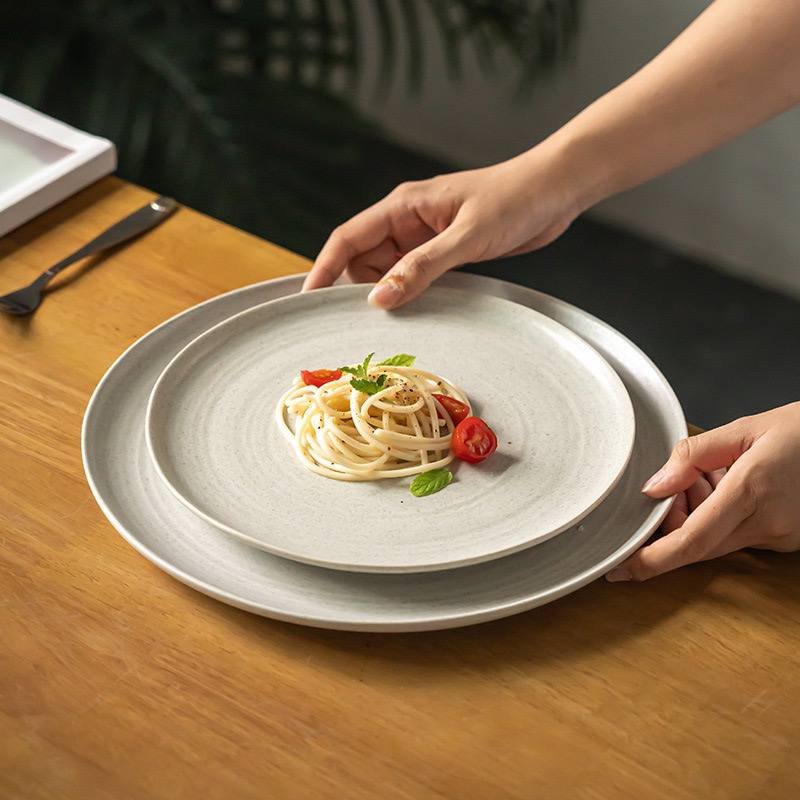 Kitchen Plus Matte Ceramic Stoneware Tableware Glazed Dinner Plate Salad Plate Dessert Plate KP790