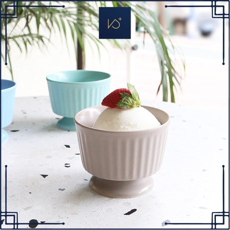 Kitchen Plus Ceramic Ramekin for Ice Cream with Stand KP016