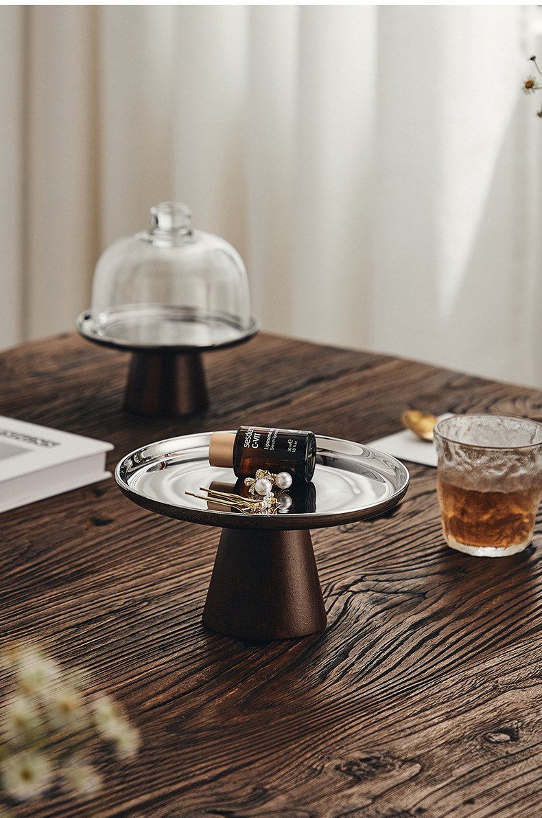 Kitchen Plus Cake Display Stand with Steel Plate and Glass Lid KP491 - Image 7