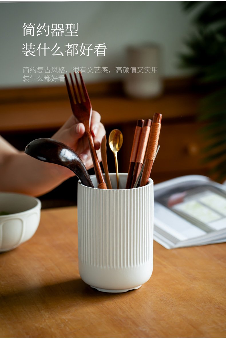 Kitchen Plus Counter Utensil Holder Ceramic Cooking Utensil Holder KP993 - Image 4