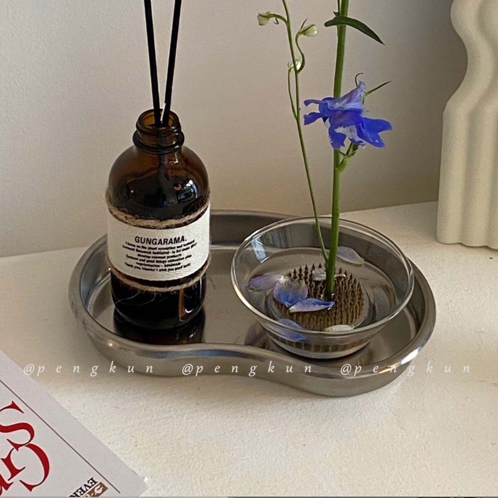 Korean Style Metal Irregular Fruit Plate Jewelry Tray Creative Stainless Steel KP593 - Image 2