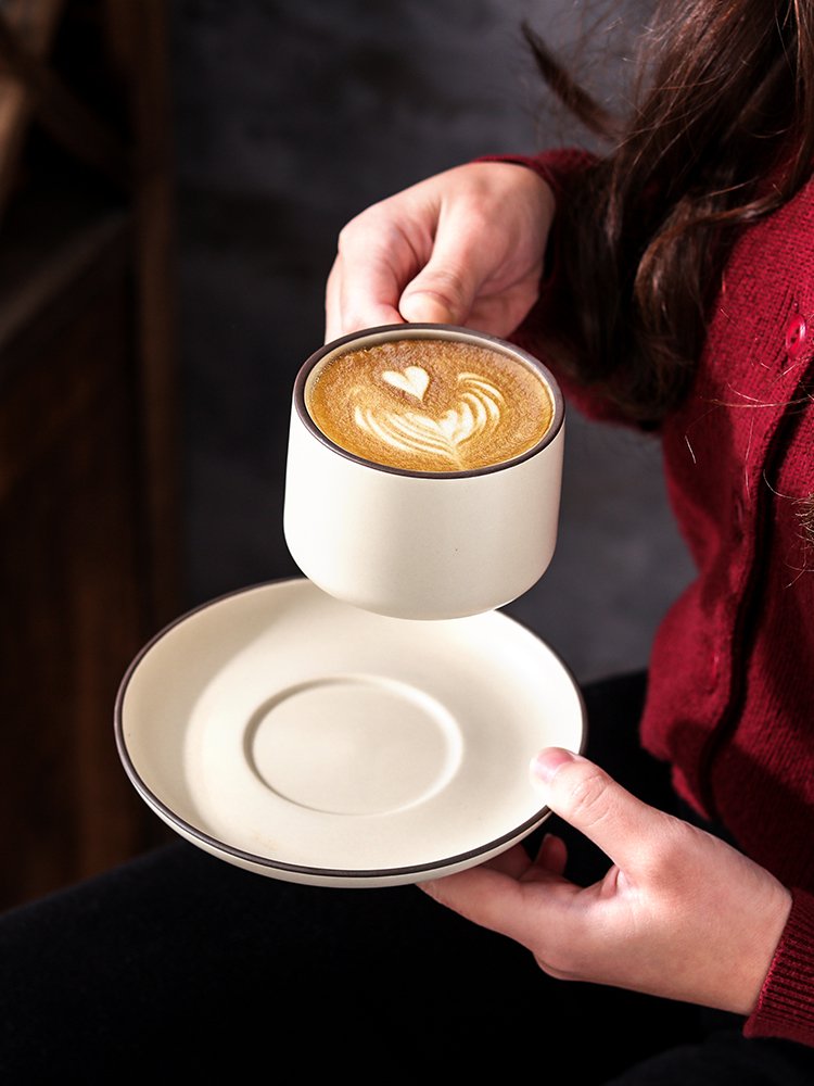 Kitchen Plus Stoneware 230mL Ceramic Cup and Saucer KP435 - Image 3