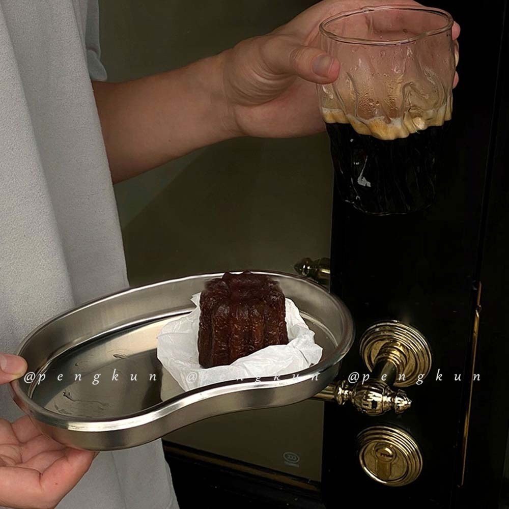 Korean Style Metal Irregular Fruit Plate Jewelry Tray Creative Stainless Steel KP593 - Image 5