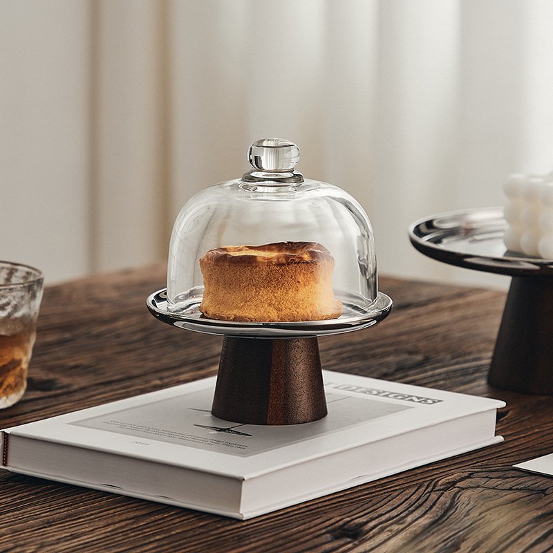 Kitchen Plus Cake Display Stand with Steel Plate and Glass Lid KP491 - Image 4