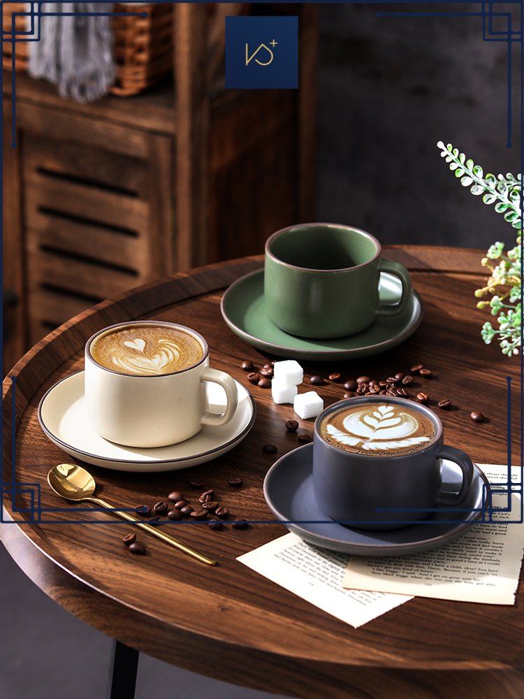 Kitchen Plus Stoneware 230mL Ceramic Cup and Saucer KP435 - Image 2