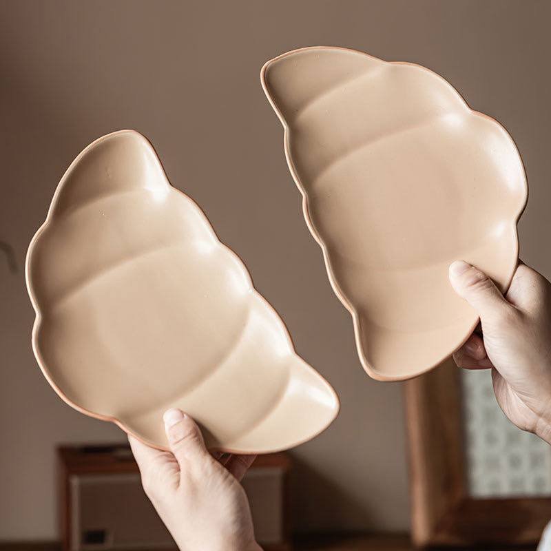 Kitchen Plus Creative Croissant Design Ceramic Dessert Plate KP831 - Image 2