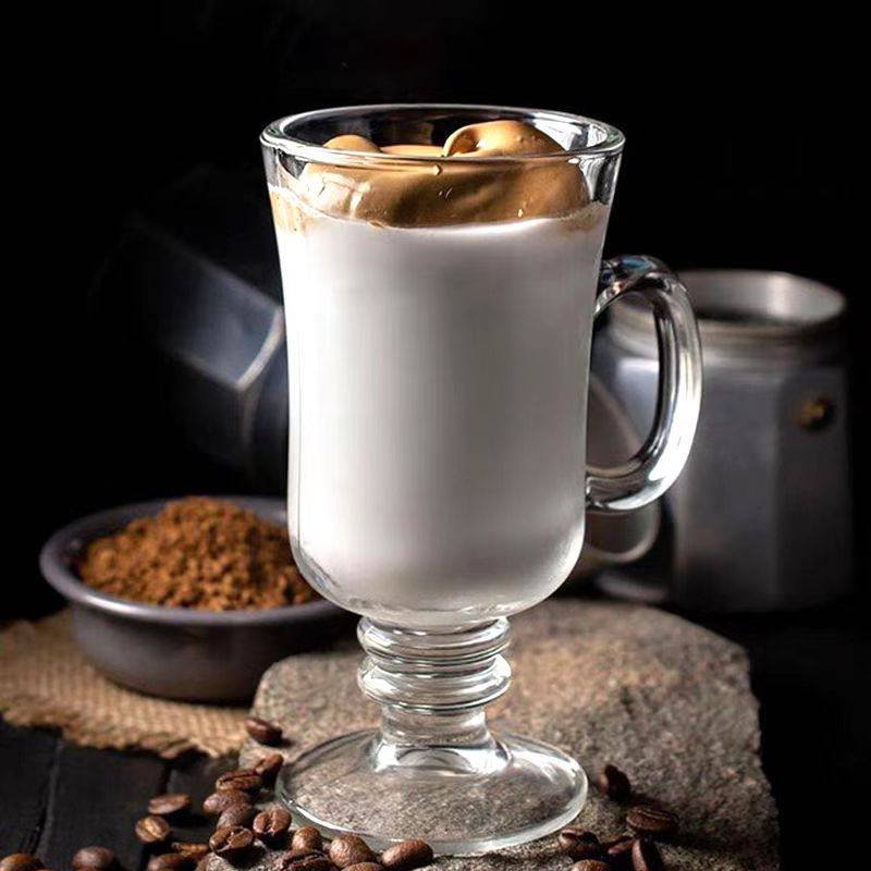 Kitchen Plus 230mL Irish Glass Latte Mug Coffee Mug with Handle KP713