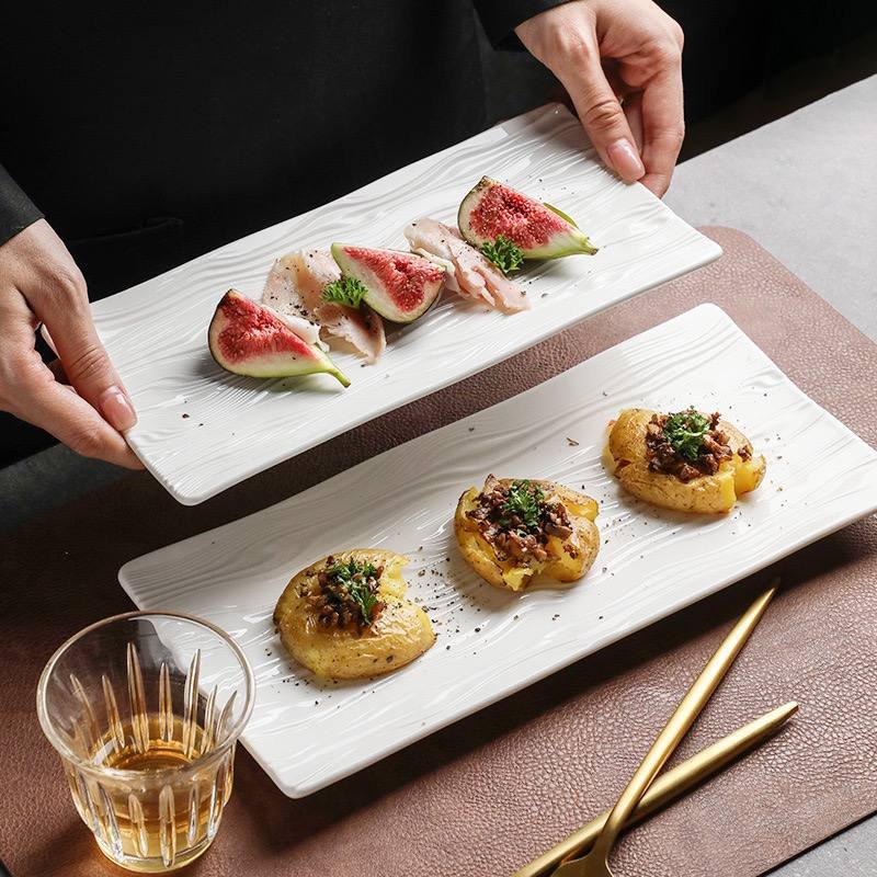 Kitchen Plus Nordic Style Ceramic Serving Tray Sushi Plate Fish Plate KP877 - Image 3