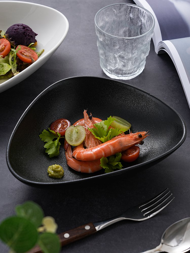 Kitchen Plus Triangle Ceramic Japanese Sushi Plate Dessert Plate Retro Tableware KP375 - Image 8