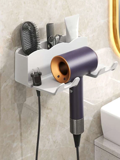 Kitchen Plus Hair Dryer Holder Mount Compatible with All Hair Dryers, Space Organizer for Bathroom - Image 2