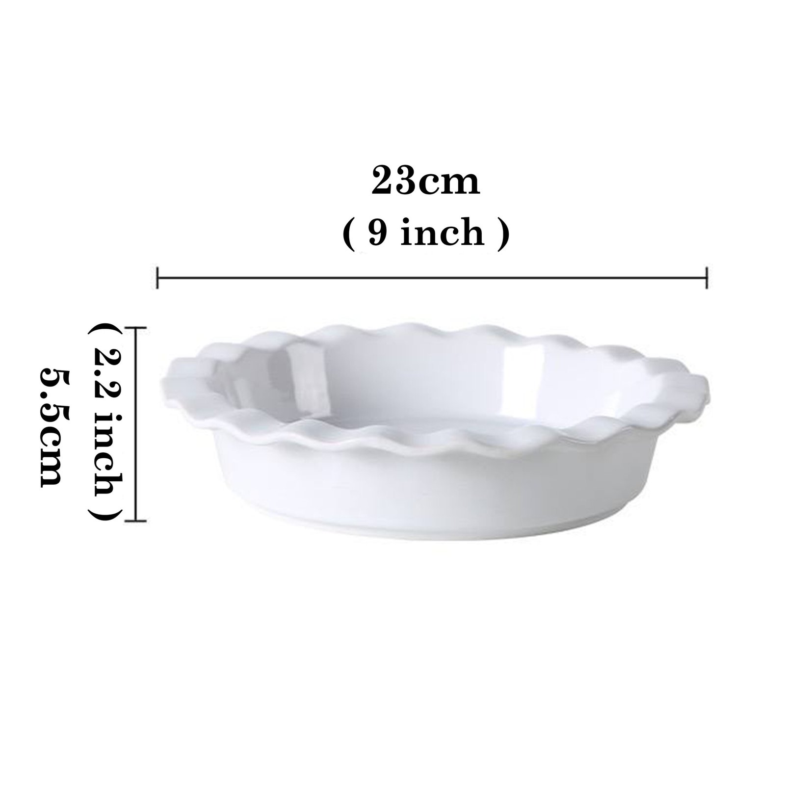 Kitchen Plus 7 inch White Round Porcelain Scallop Pie Plate Baking Tray KP848 - Image 6