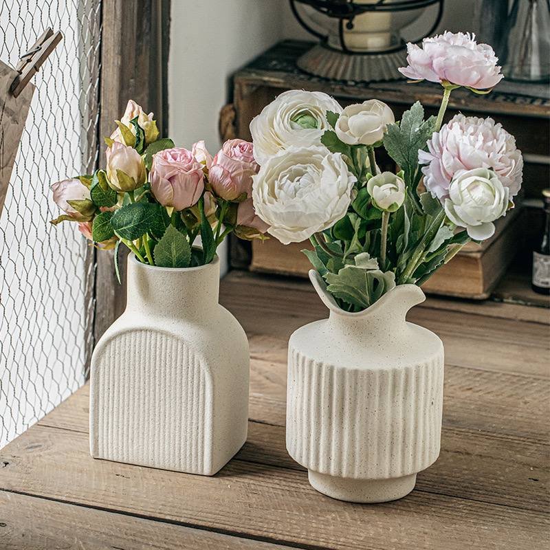 Kitchen Plus European Style Unglazed Ceramic Vase Simple Home Flower Arrangement Pot KP820 - Image 2