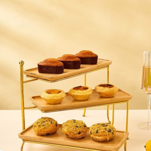 Kitchen Plus 3-layer Cake Stand Display Fruit Storage Rack Dessert Cakes Display Iron Cake Stand KP419
