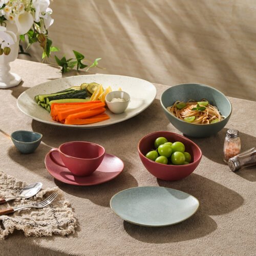 Kitchen Plus Irregular Shaped Stoneware Ceramic Dinner Plate Dessert Plate Serving Plate KP1125