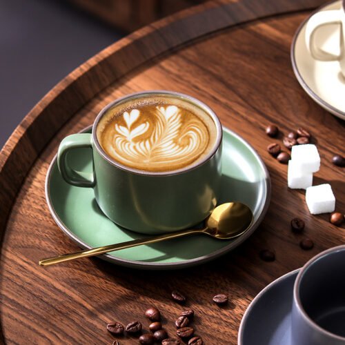 Kitchen Plus Stoneware 230mL Ceramic Cup and Saucer KP435