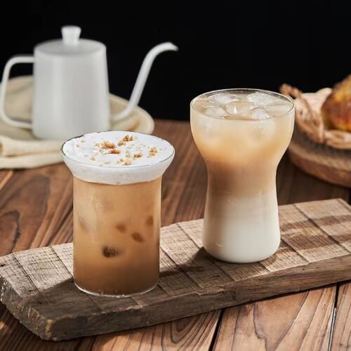 Kitchen Plus Transparent Glass Latte Cup Ice Coffee Cup Simple Water Cup Bubble Water Cups KP598