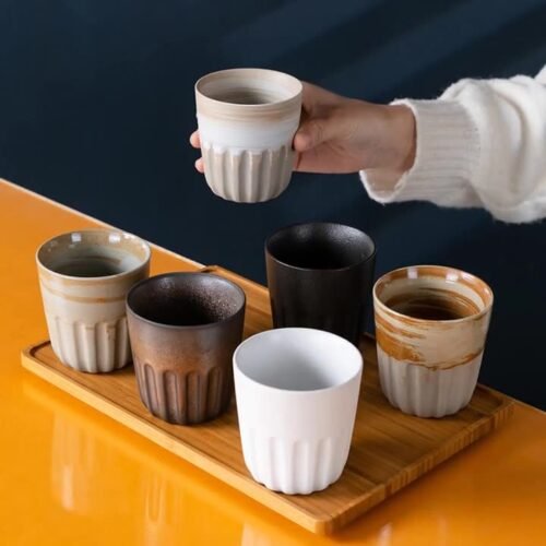 Kitchen Plus 220mL Vintage Japanese Ceramic Teacup Handmade Pottery Water Coffee Cup KP873