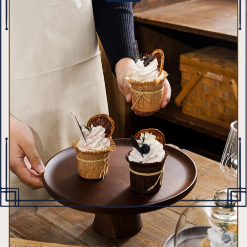 Kitchen Plus Yoona Acacia Cake Stand NO LID KP399