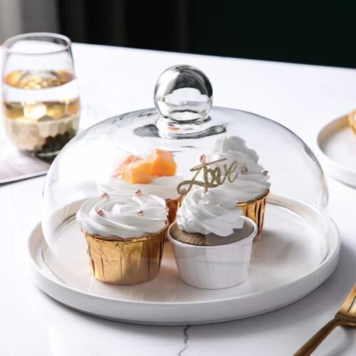 Kitchen Plus Ceramic Cake Dome with Glass Lid KP423