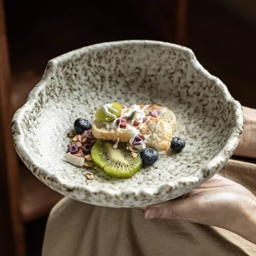 Kitchen Plus Ceramic Stone Pattern Dinnerware Set Dinner Plate Soup Bowl Dessert Plate KP843