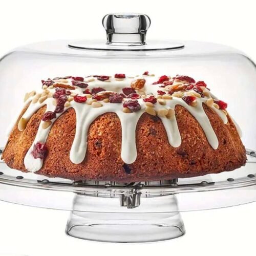 6-in-1 Acrylic Cake Stand Cake Plate with Acrylic Lid KP478