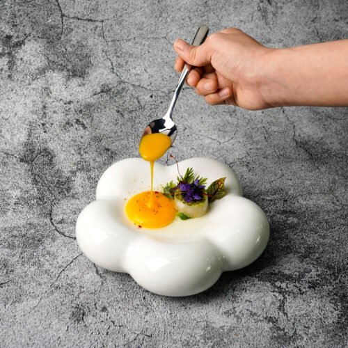 Kitchen Plus Ceramic Cloud Tray Creative Ceramic Plate Dessert Plate Cake Plate Snack Plate KP1027