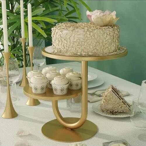 Kitchen Plus 2 tier Gold Color Cupcake Stand KP396