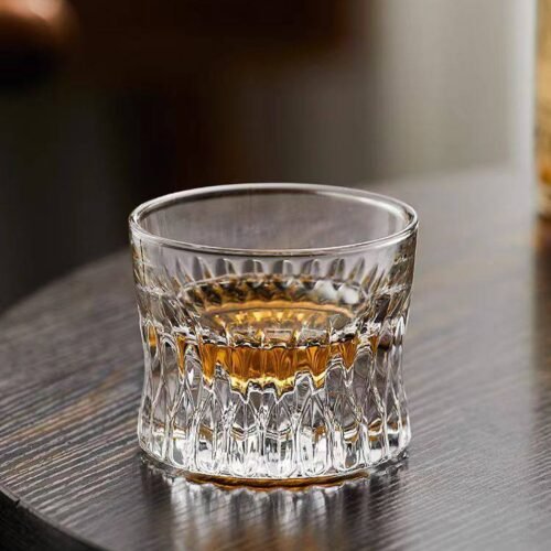 Kitchen Plus 120mL Crystal Narrow Cut Glass Whiskey Glass Shot Glass Bourbon Glass KP732