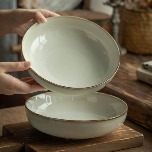 Kitchen Plus 8 inch Modern Irregular Rustic Design Ceramic Bowl KP588
